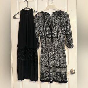 CACHE Women’s Dress Size Small (2) Black White Lot Of 2